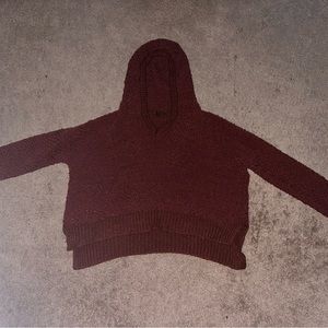 POL red hooded knit sweater, size 6